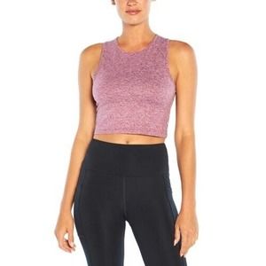 Jessica Simpson | Heather Magenta-Purple Crop Ellie Racerback Tank - Women Large